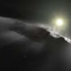 Representación artística de Oumuamua a su paso por el Sol.